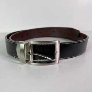 Swiss Gear Belt Black Genuine Leather Metal Buckle Modern 40 inch City Business